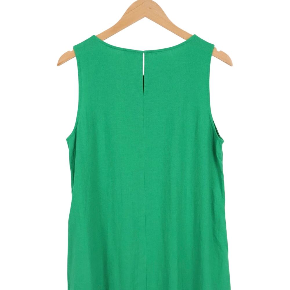 NWT J.Crew Factory Linen-Blend Sleeveless Mini Dress Bright Clover Green Size 8 - Picture 5 of 8